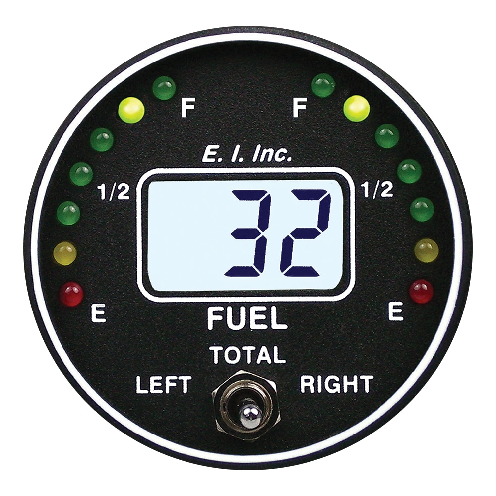 Electronics International FL-2 dual fuel level instrument with left and right LED arcs
